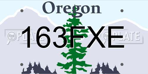 163FXE Oregon License Plate