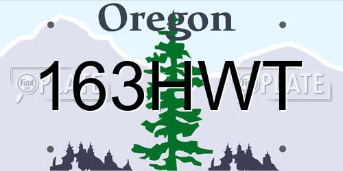 163HWT Oregon License Plate