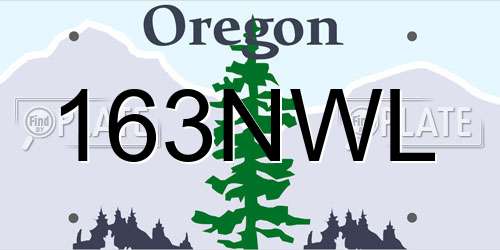 163NWL Oregon License Plate