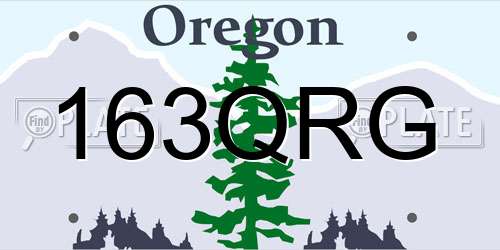 163QRG Oregon License Plate