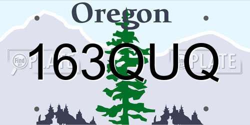 163QUQ Oregon License Plate
