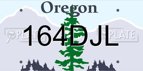 164DJL Oregon License Plate