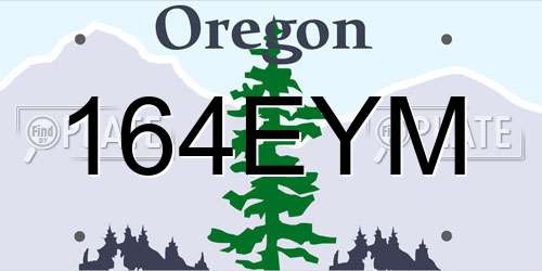 164EYM Oregon License Plate