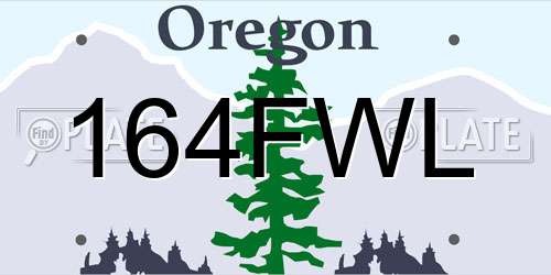 164FWL Oregon License Plate