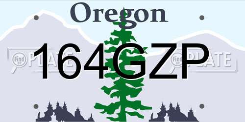 164GZP Oregon License Plate