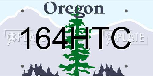164HTC Oregon License Plate