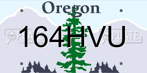 164HVU Oregon License Plate