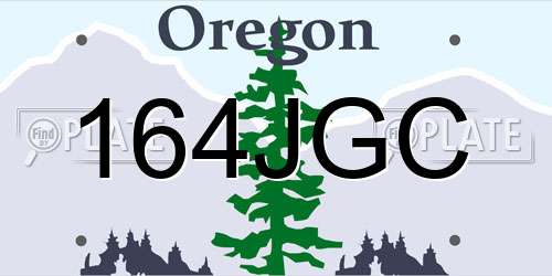 164JGC Oregon License Plate