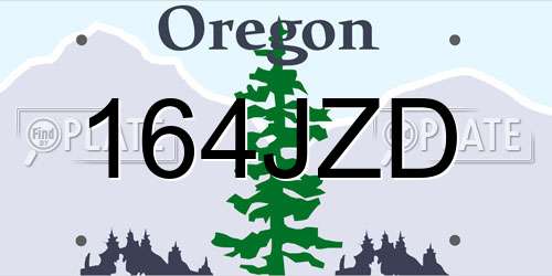 164JZD Oregon License Plate