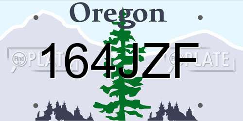164JZF Oregon License Plate