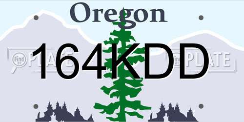 164KDD Oregon License Plate