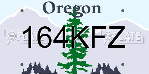 164KFZ Oregon License Plate