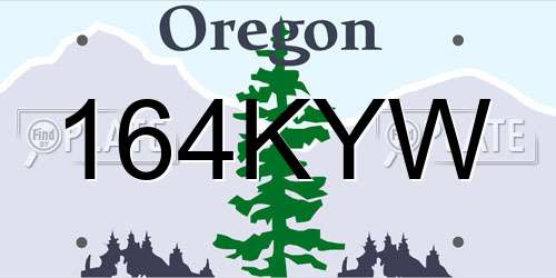 164KYW Oregon License Plate