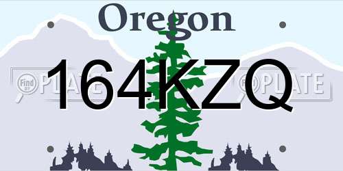 164KZQ Oregon License Plate