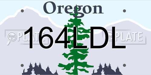 164LDL Oregon License Plate