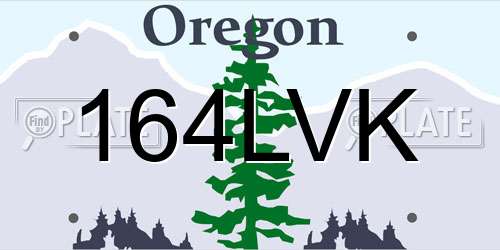 164LVK Oregon License Plate