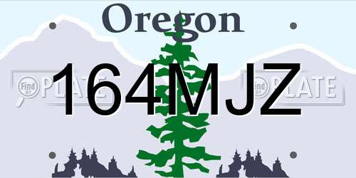164MJZ Oregon License Plate