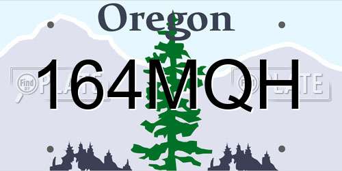 164MQH Oregon License Plate
