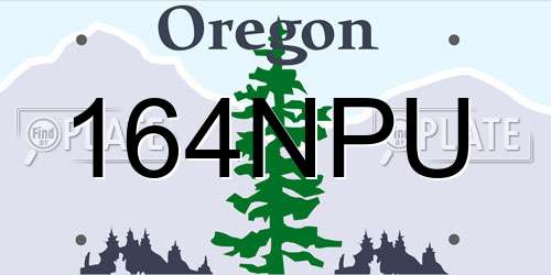 164NPU Oregon License Plate