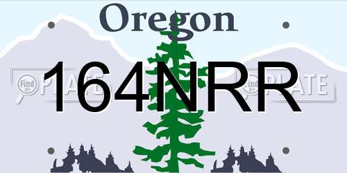 164NRR Oregon License Plate