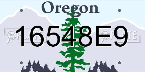 16548E9 Oregon License Plate