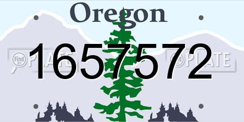 1657572 Oregon License Plate
