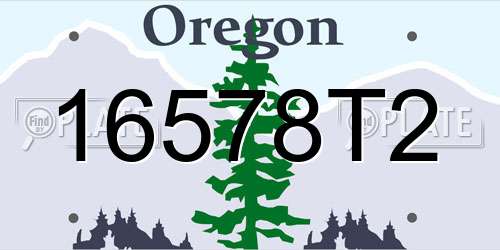 16578T2 Oregon License Plate