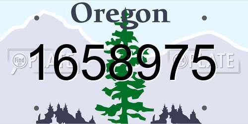 1658975 Oregon License Plate