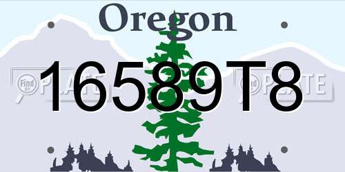 16589T8 Oregon License Plate