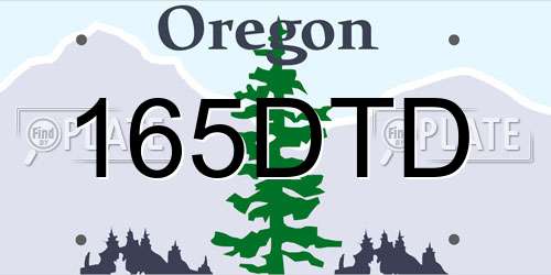165DTD Oregon License Plate