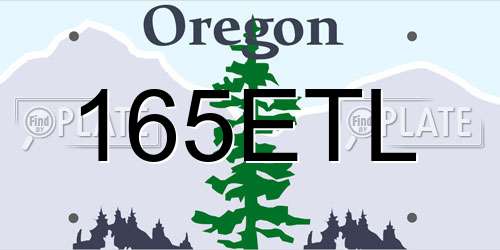 165ETL Oregon License Plate