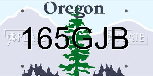 165GJB Oregon License Plate