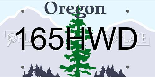 165HWD Oregon License Plate