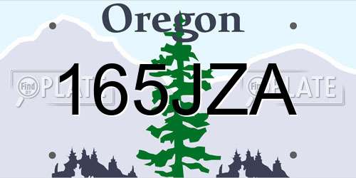 165JZA Oregon License Plate