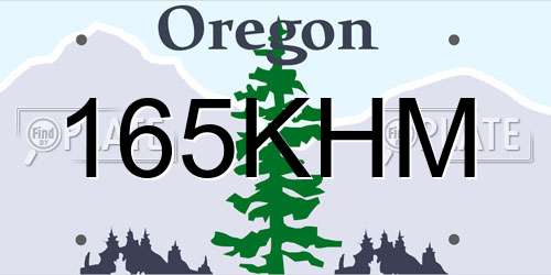 165KHM Oregon License Plate
