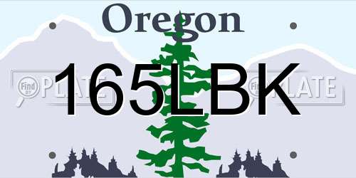 165LBK Oregon License Plate