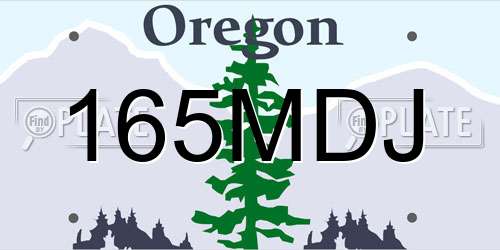 165MDJ Oregon License Plate