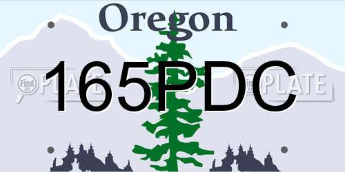 165PDC Oregon License Plate