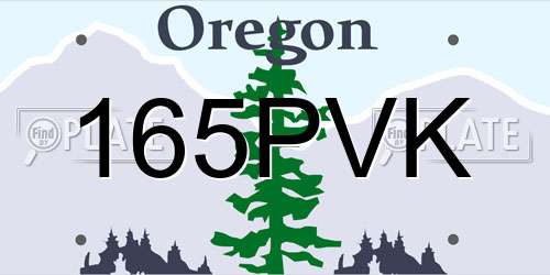 165PVK Oregon License Plate