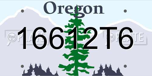 16612T6 Oregon License Plate