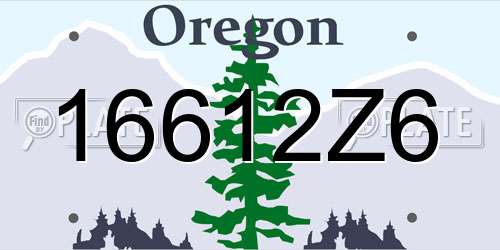 16612Z6 Oregon License Plate