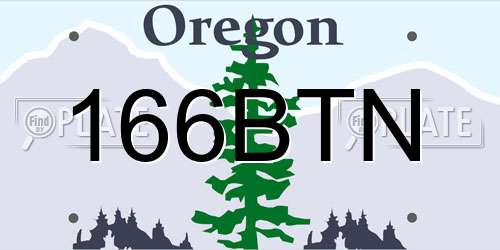 166BTN Oregon License Plate