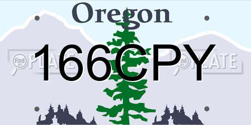 166CPY Oregon License Plate