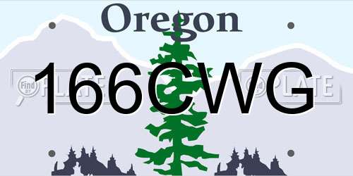 166CWG Oregon License Plate
