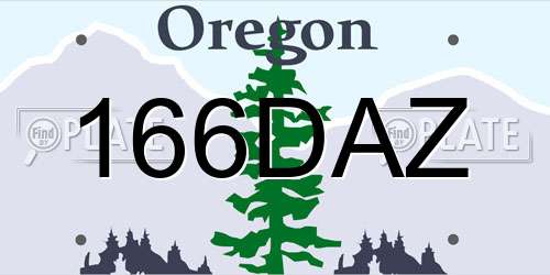 166DAZ Oregon License Plate