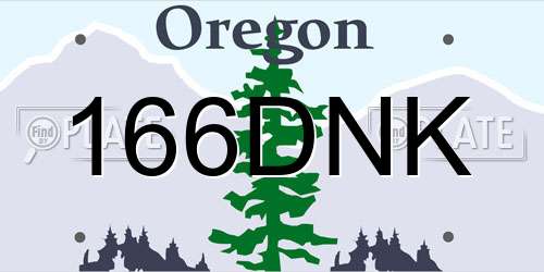 166DNK Oregon License Plate