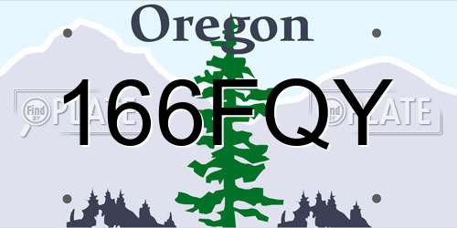 166FQY Oregon License Plate