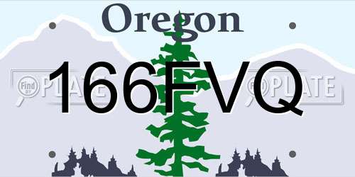 166FVQ Oregon License Plate