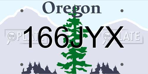 166JYX Oregon License Plate