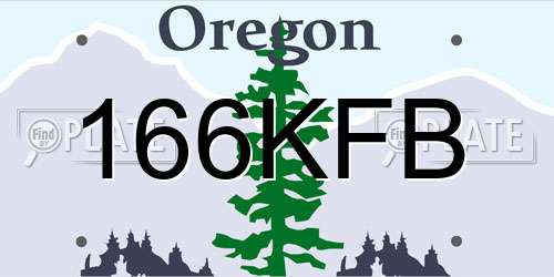 166KFB Oregon License Plate